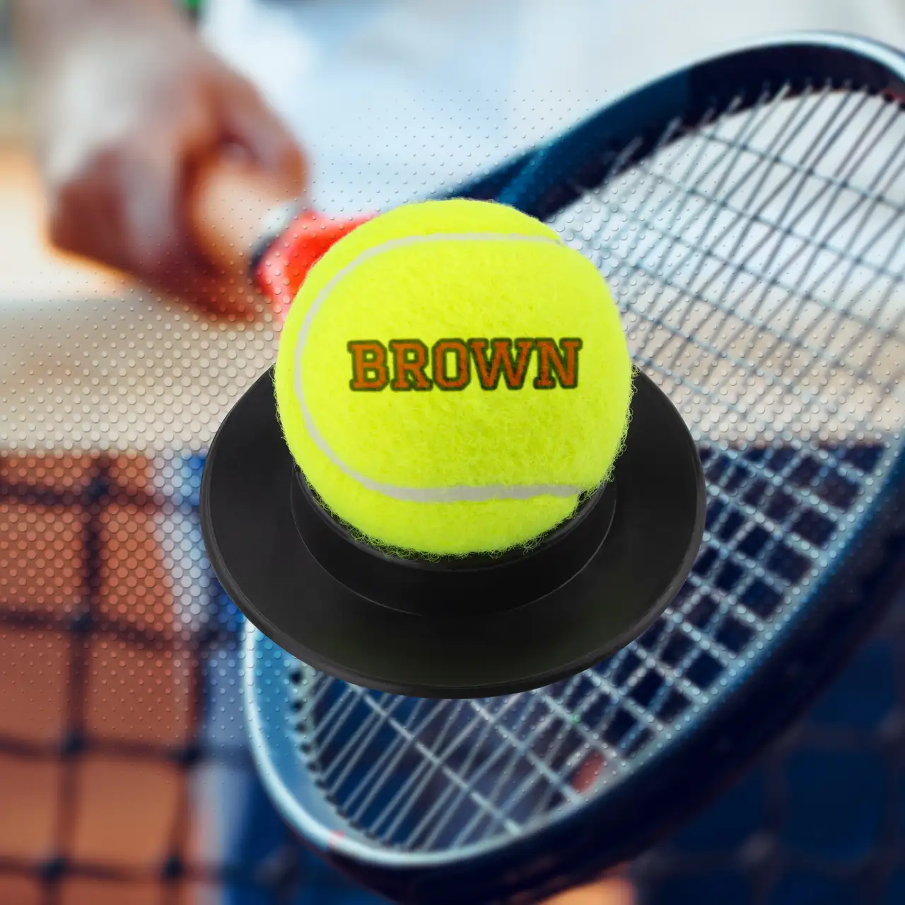 Brown on a personalized tennis